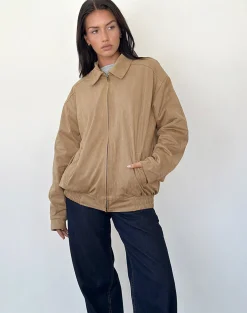Motel Rocks Jackets-Cavita Jacket in Faux Suede Tan FauxSuedeTan
