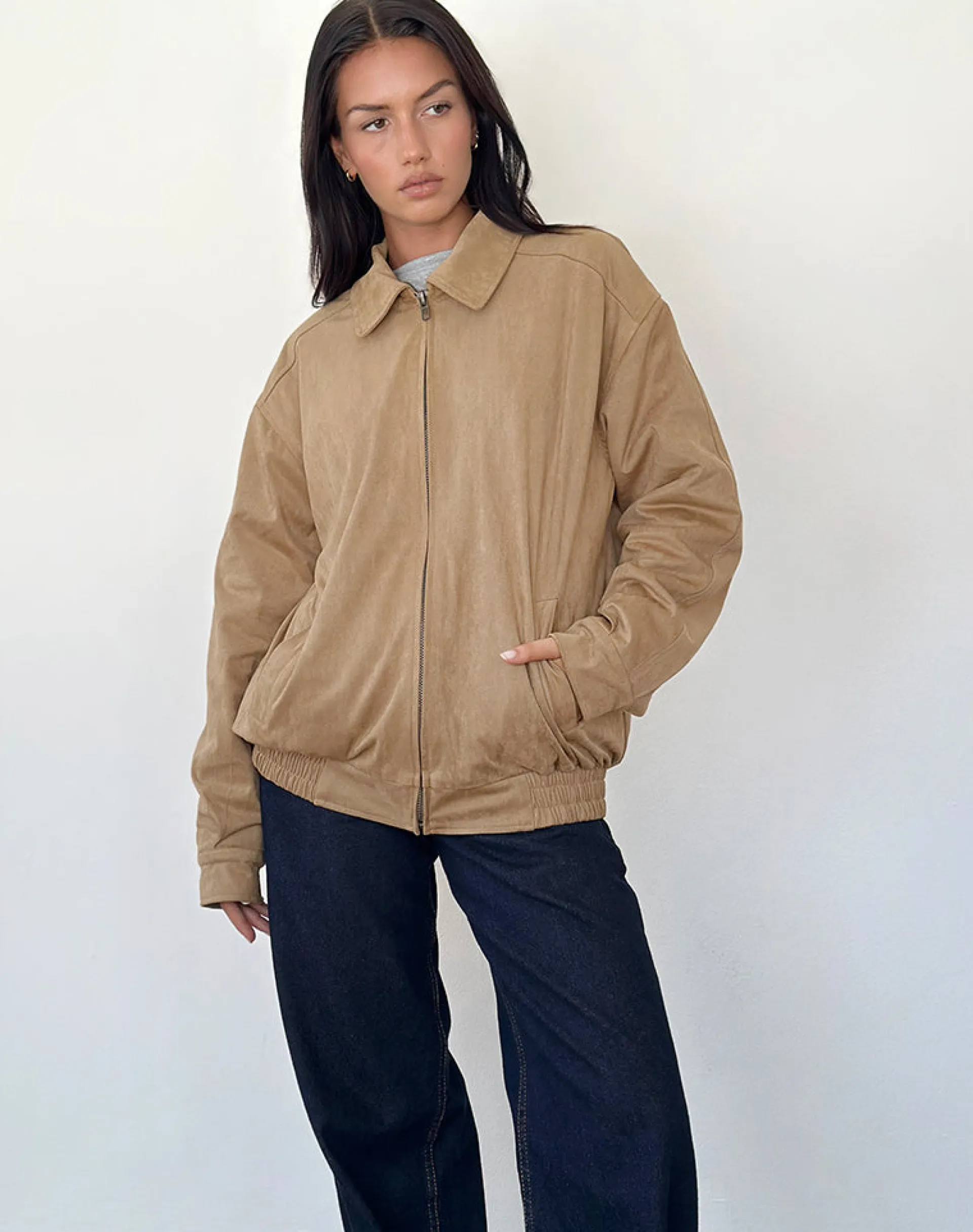 Motel Rocks Jackets-Cavita Jacket in Faux Suede Tan FauxSuedeTan