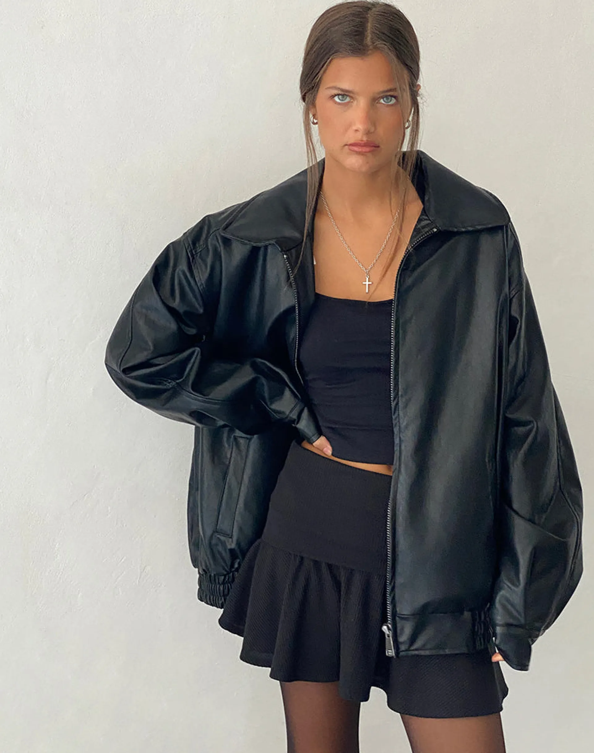 Motel Rocks Pu Jackets | Jackets-Cavita Jacket in PU Black PUBlack