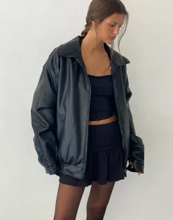 Motel Rocks Pu Jackets | Jackets-Cavita Jacket in PU Black PUBlack