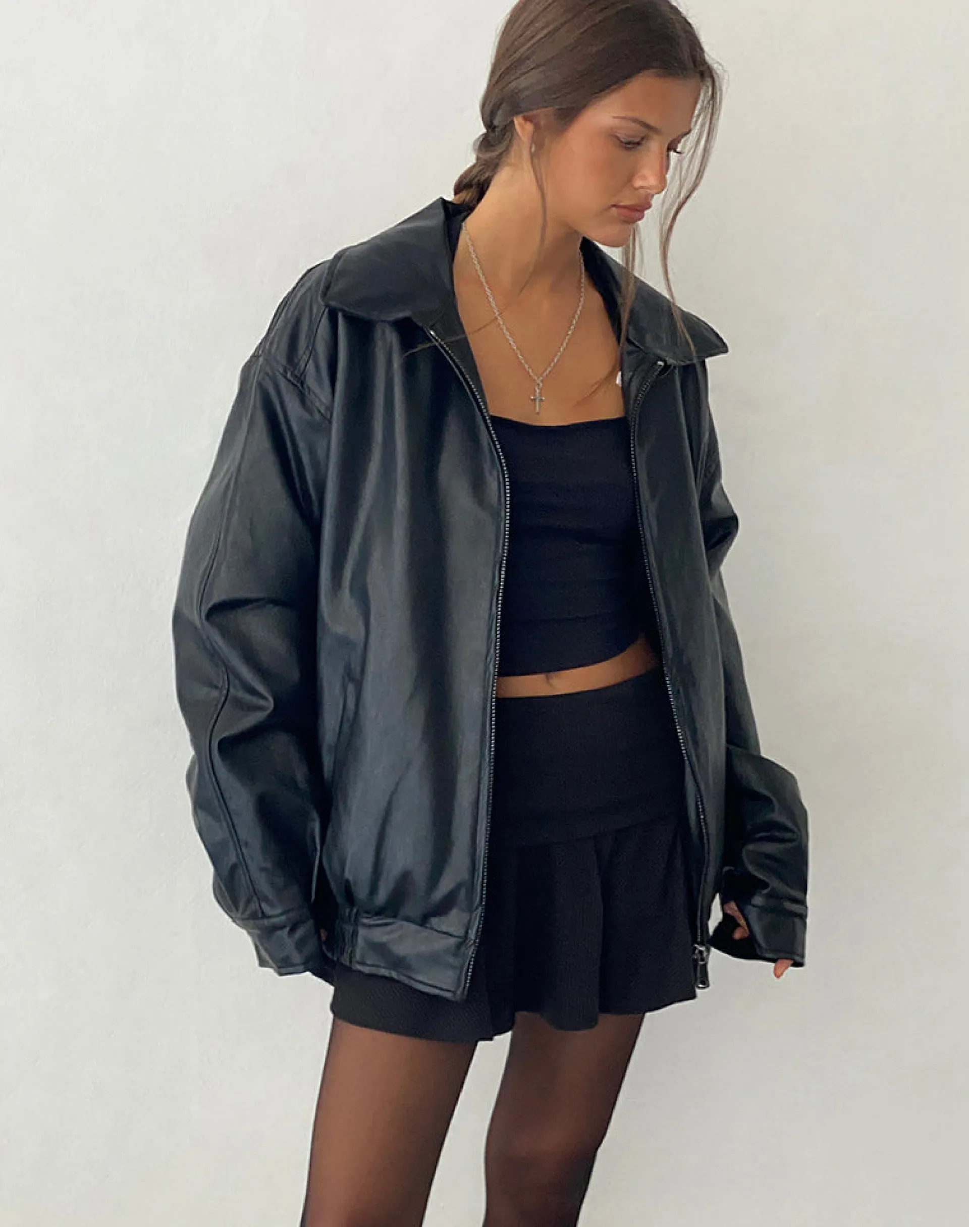 Motel Rocks Pu Jackets | Jackets-Cavita Jacket in PU Black PUBlack