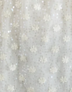 Motel Rocks Party Dresses | Mini Dresses-Celia Mini Slip Dress in Sequin Lace Ivory