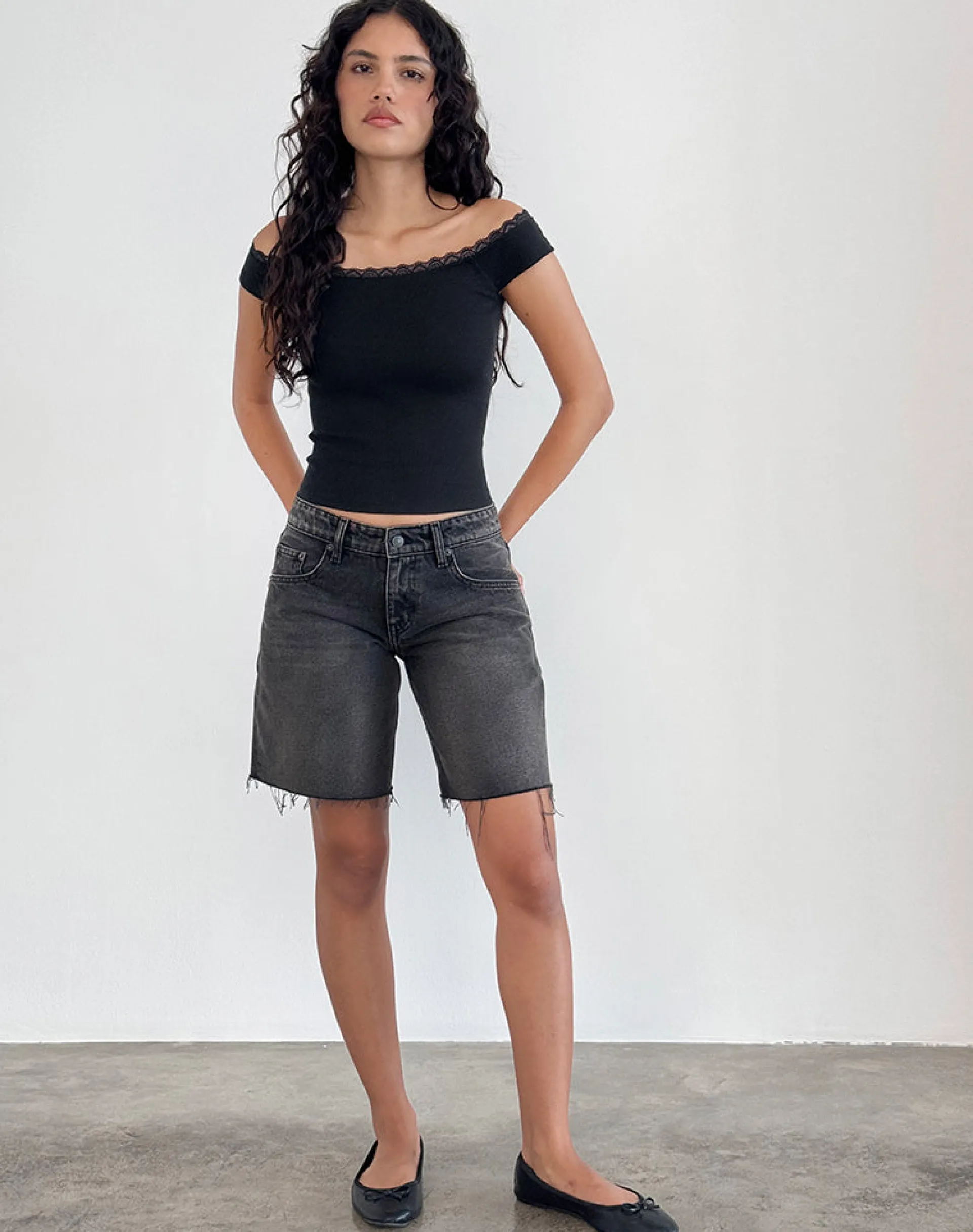 Motel Rocks Basic Tops | Bandeau Tops-Chacha Top in Black Rib Lace BlackRibLace