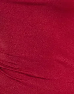 Motel Rocks Co-Ords | Vest Tops-Charley Rosette Top in Lycra Slinky Red