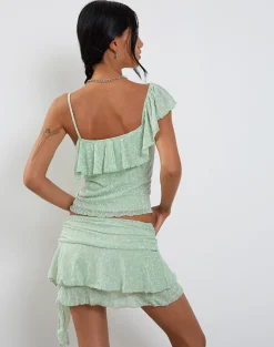 Motel Rocks Strappy Tops-Chira Top in Shadow Floral Sage ShadowFloralSage