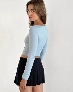 Motel Rocks Tailoring | Pleated Skirts-Cida Small Pleat Mini Skirt in navy