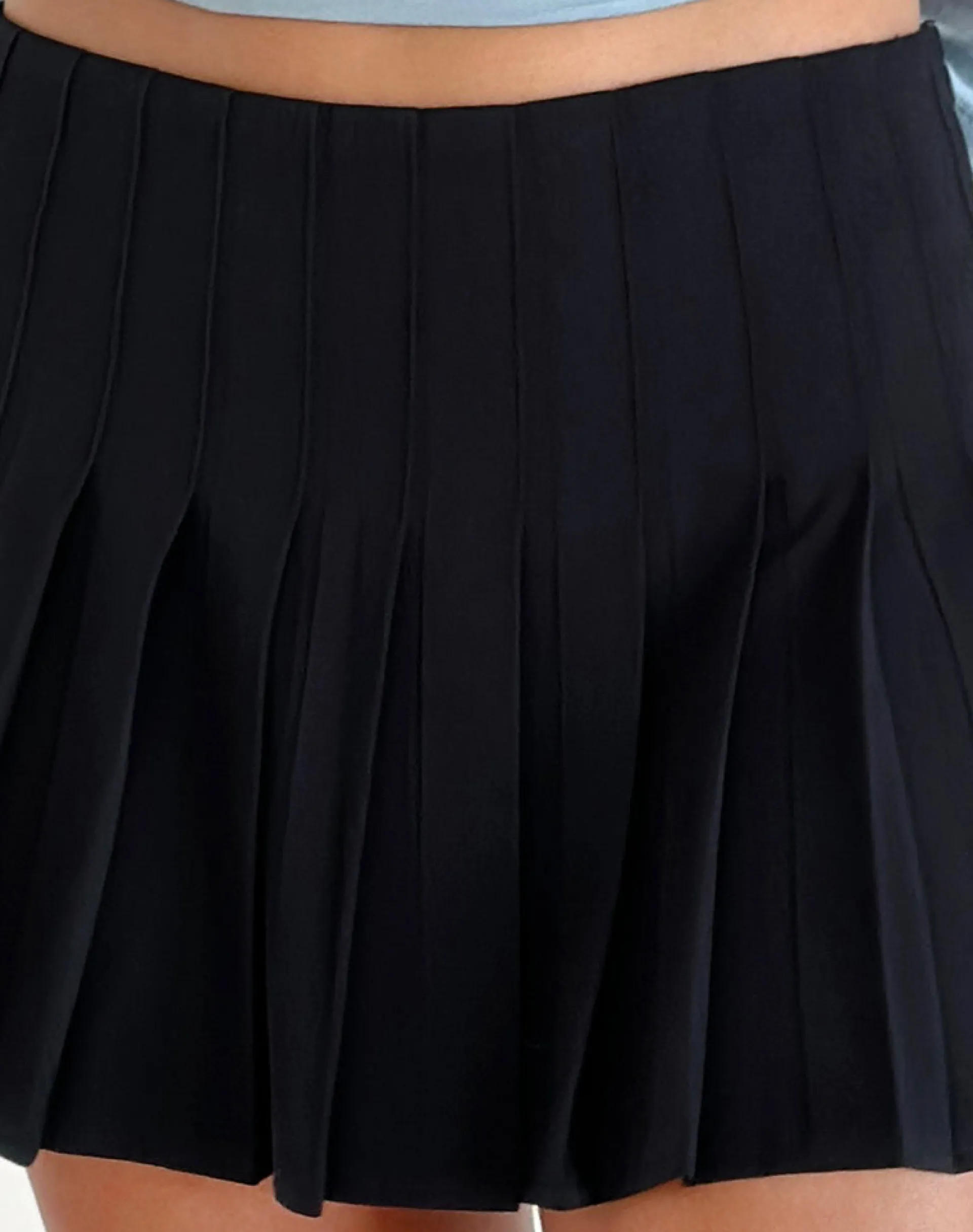 Motel Rocks Tailoring | Pleated Skirts-Cida Small Pleat Mini Skirt in navy