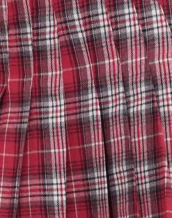 Motel Rocks Tailoring | Printed Skirts-Cida Small Pleat Mini Skirt in Red Check RedCheck