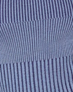 Motel Rocks Jumpers | Long Sleeve Tops-Circe Knitted Bardot Jumper in Two Tone Blue TwoToneBlue