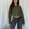 Motel Rocks Cardigans-Claire Knit Cardigan in Forest Green