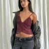 Motel Rocks Printed Tops | Crop Tops-Cojira Mesh Butterfly Top in Tonal Burgundy Paisley TonalBurgundyPaisley