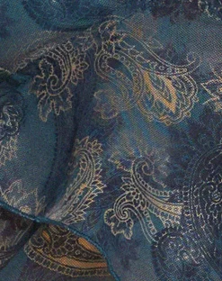 Motel Rocks Printed Tops | Strappy Tops-Cojira Mesh Butterfly Top in Tonal Blue Paisley TonalBluePaisley