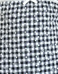 Motel Rocks Basics | Printed Dresses-Corla Mini Dress in Black Floral Gingham BlackFloralGingham