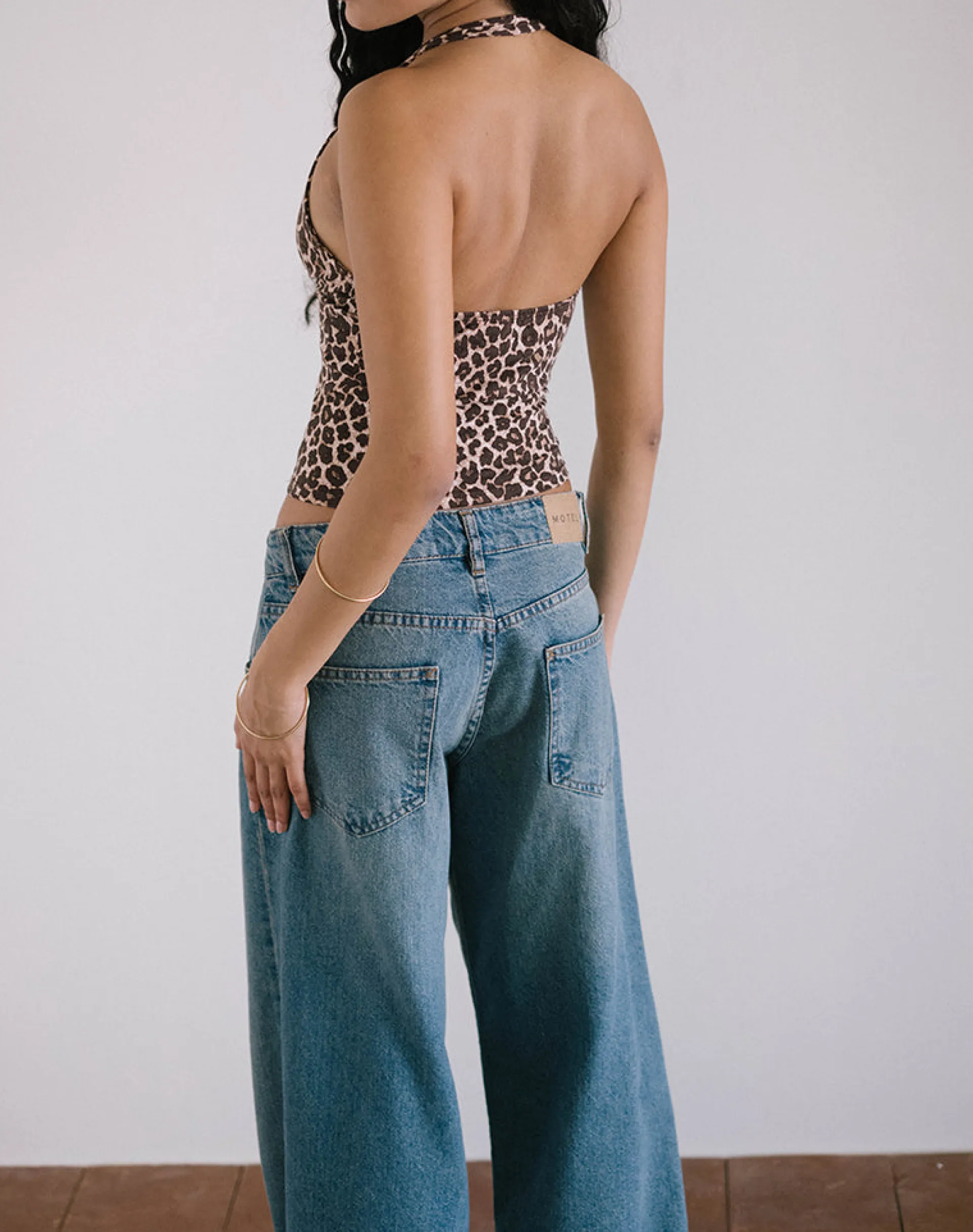 Motel Rocks Co-Ords | Halterneck Tops-Cosimo Halterneck Top in Rar Leopard Sandstorm RarLeopardSandstorm