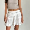 Motel Rocks Mini Skirts-Dacita Mini Skirt in Crinkle Ivory