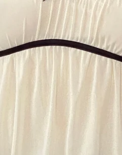Motel Rocks Strappy Tops-Damaris Frill Cami Top in Cream with Black Centre Bow CreamwithBlackCentreBow
