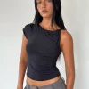Motel Rocks Basics | Basic Tops-Dannas Asymmetric Top in Black
