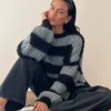 Motel Rocks Jumpers-Daren Jumper in Grey and Charcoal Stripes GreyandCharcoalStripes