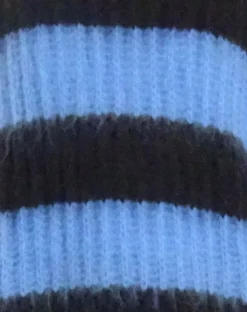 Motel Rocks Jumpers-Daren Knitted Oversized Jumper in Brown and Blue Stripe BrownandBlueStripe