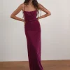 Motel Rocks Printed Dresses | Bodycon Dresses-Darsih Maxi Dress in Basic Polka Flock Berry BasicPolkaFlockBerry