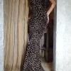 Motel Rocks Printed Dresses | Bodycon Dresses-Darsih Maxi Dress in Flocked Rar Leopard FlockedRarLeopard