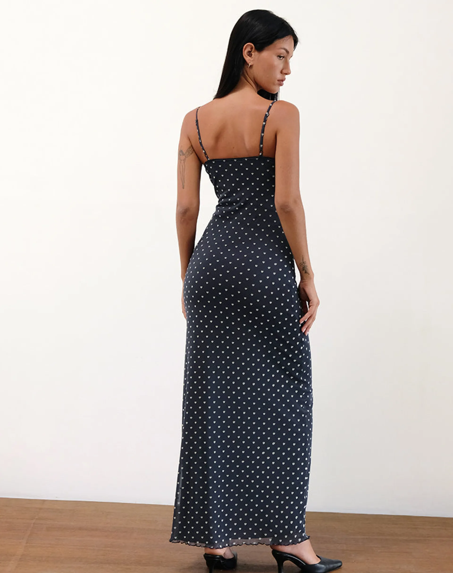 Motel Rocks Printed Dresses | Maxi Dresses-Darsih Maxi Dress in Heart Flock Navy and Yellow HeartFlockNavyandYellow