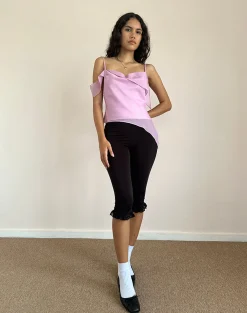 Motel Rocks Strappy Tops | Going Out Tops-Davila Chiffon Top in Pink Shimmer PinkShimmer