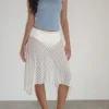 Motel Rocks A Line Skirts | Midi Skirts-Dendro Midi Skirt in Lace Ivory