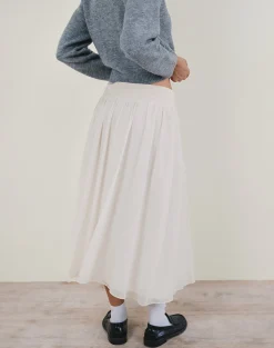 Motel Rocks A Line Skirts | Maxi Skirts-Derika V Waist Maxi Skirt in Cream