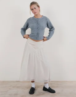 Motel Rocks A Line Skirts | Maxi Skirts-Derika V Waist Maxi Skirt in Cream