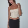 Motel Rocks Vest Tops | Strappy Tops-Deska Cami Top in Lace Ivory LaceIvory