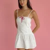 Motel Rocks Day Dresses | Mini Dresses-Dhilla Mini Dress in White Poplin