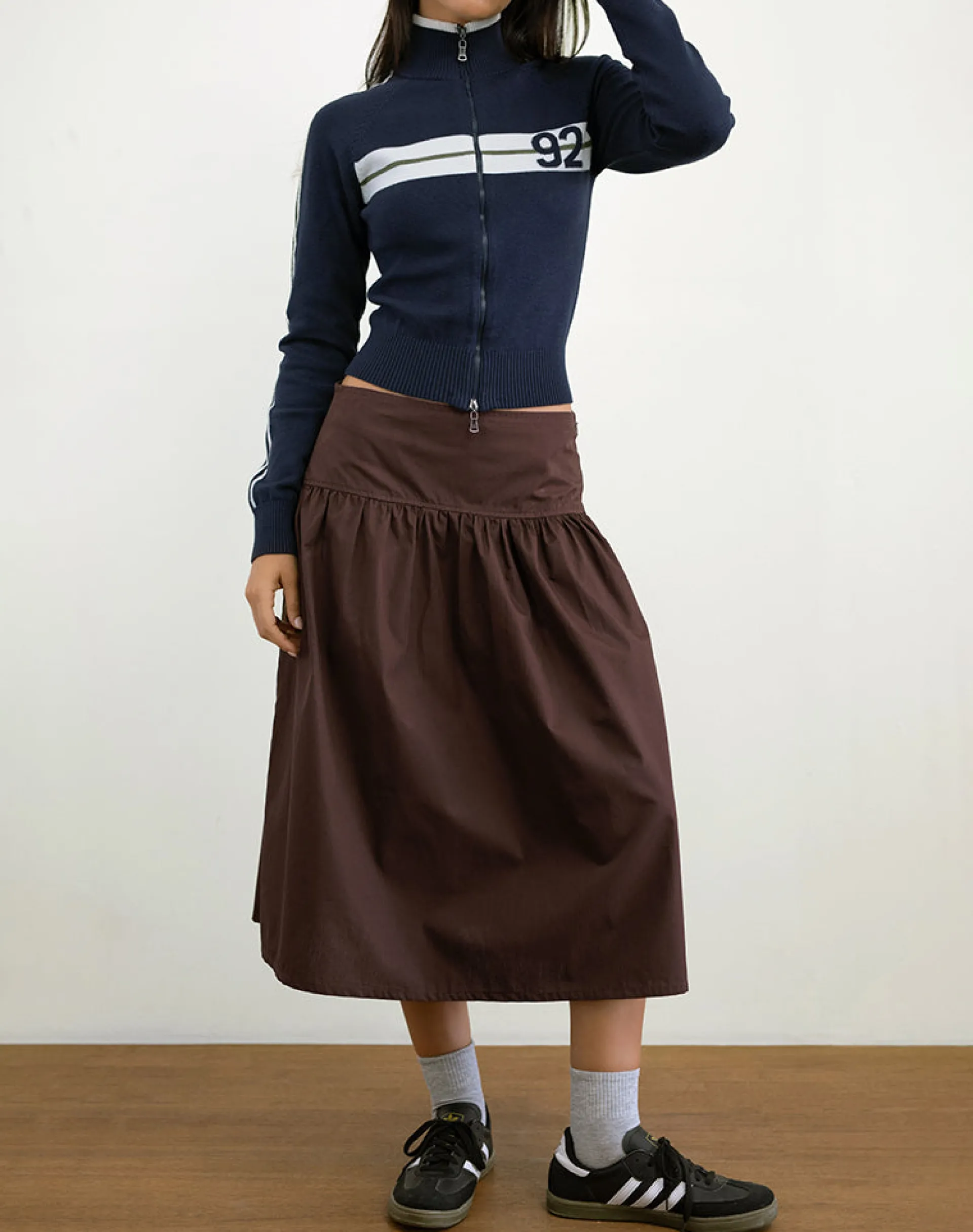 Motel Rocks Midi Skirts-Ditara Midi Skirt in Chocolate Brown