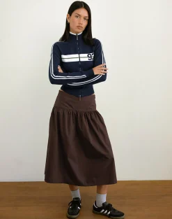 Motel Rocks Midi Skirts-Ditara Midi Skirt in Chocolate Brown