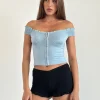 Motel Rocks Corset Tops-Dovica Corset Top in Nantucket Blue NantucketBlue