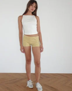 Motel Rocks Basic Tops | Vest Tops-Dudley Ribbed Vest Top in Off White OffWhite