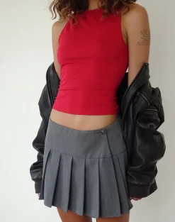 Motel Rocks Basics | Vest Tops-Dudley Vest Top in Adrenaline Red AdrenalineRed