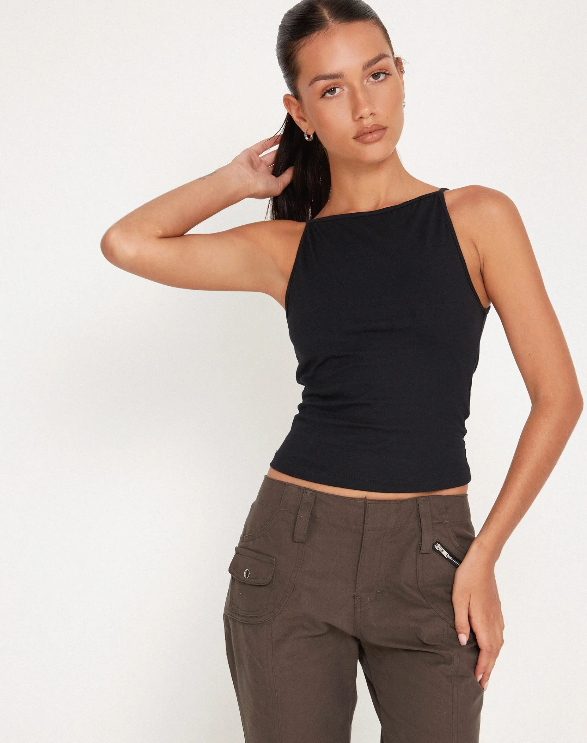 Motel Rocks Basics | Basic Tops-Dudley Vest Top in black