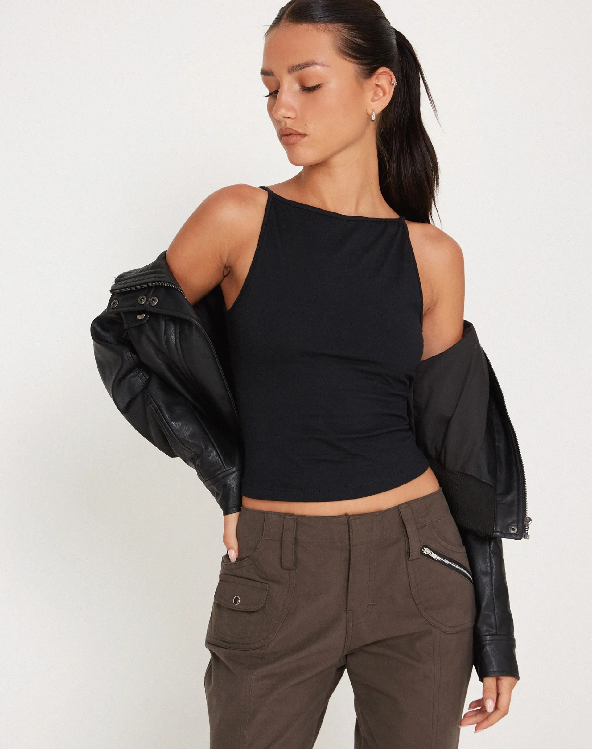 Motel Rocks Basics | Basic Tops-Dudley Vest Top in black
