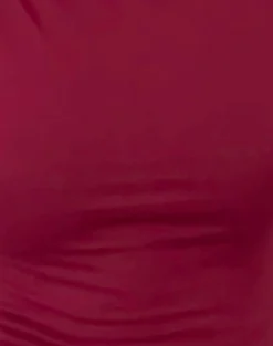 Motel Rocks Basic Tops-Dudley Vest Top in Burgundy