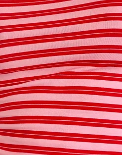Motel Rocks Basic Tops | Vest Tops-Dudley Vest Top in Pink and Red Stripe PinkandRedStripe