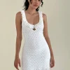 Motel Rocks Party Dresses | Mini Dresses-Elliana Mini Dress in Krisan Lace White