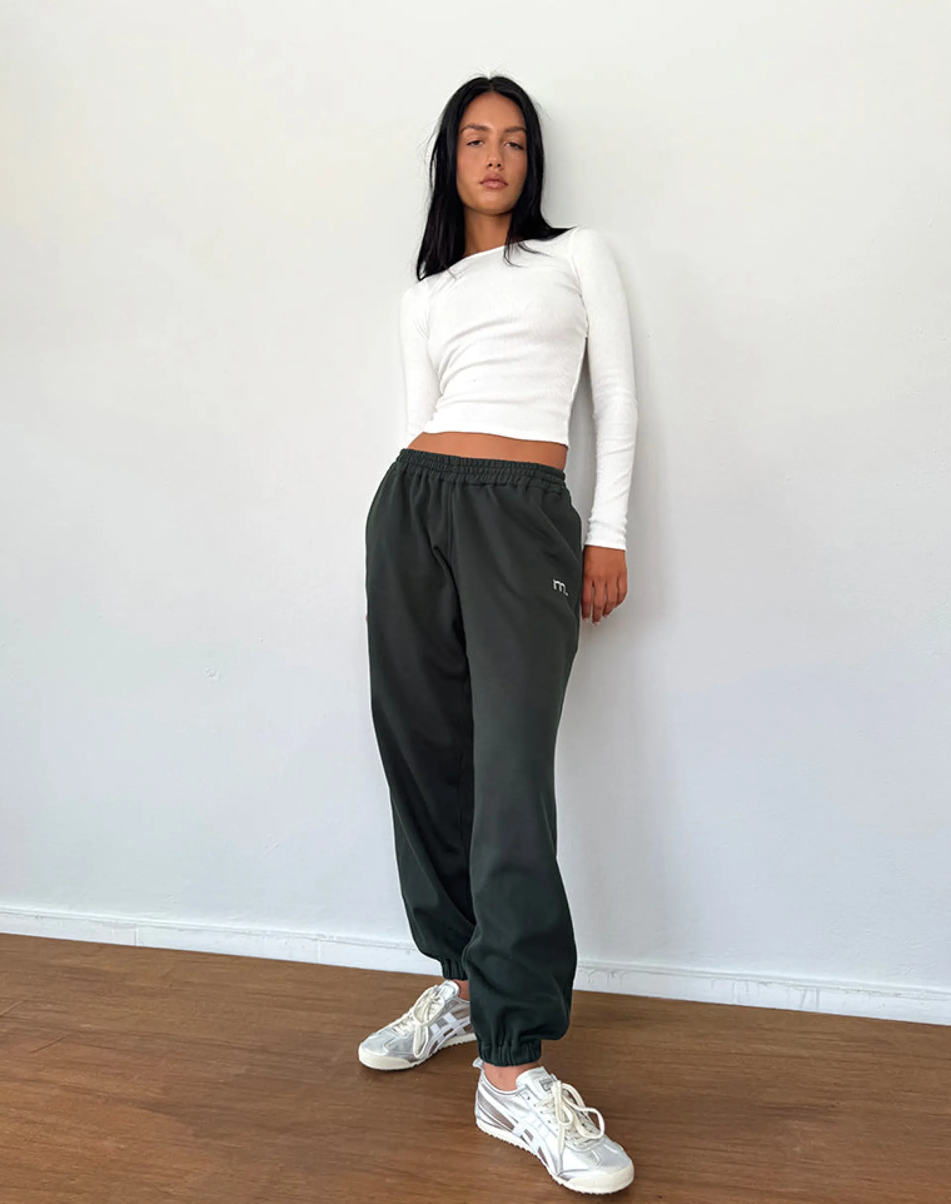 Motel Rocks Basics | Co-Ords-Em Jogger in Beluga Light Grey with M Embroidery BelugaLightGreywithMEmbroidery