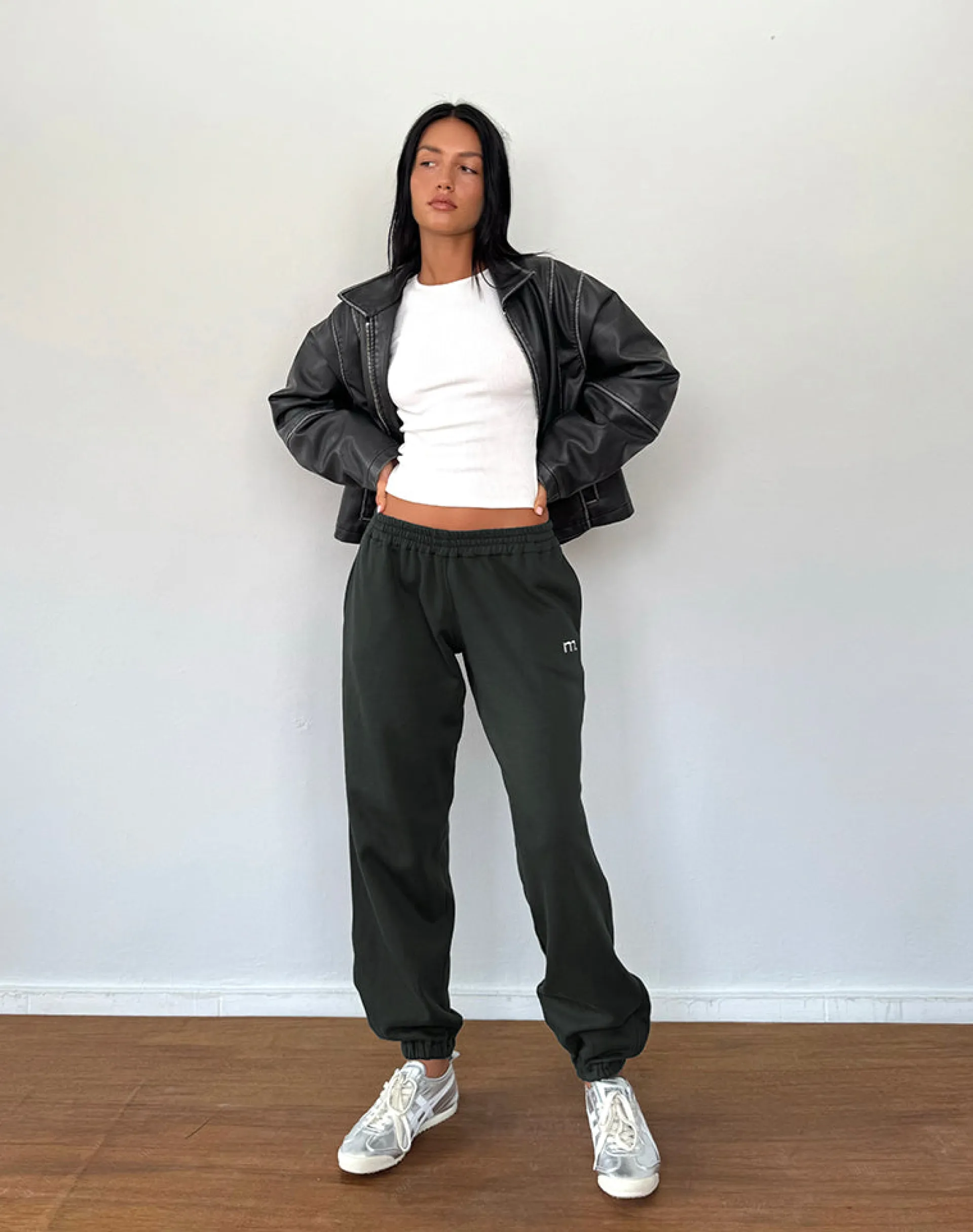 Motel Rocks Basics | Co-Ords-Em Jogger in Beluga Light Grey with M Embroidery BelugaLightGreywithMEmbroidery
