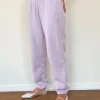 Motel Rocks Basics-Em Jogger in Violet Grey with Bow Embroidery VioletGreywithBowEmbroidery