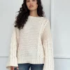 Motel Rocks Jumpers-Emarti Jumper in Luxe Chunky Knit Ivory