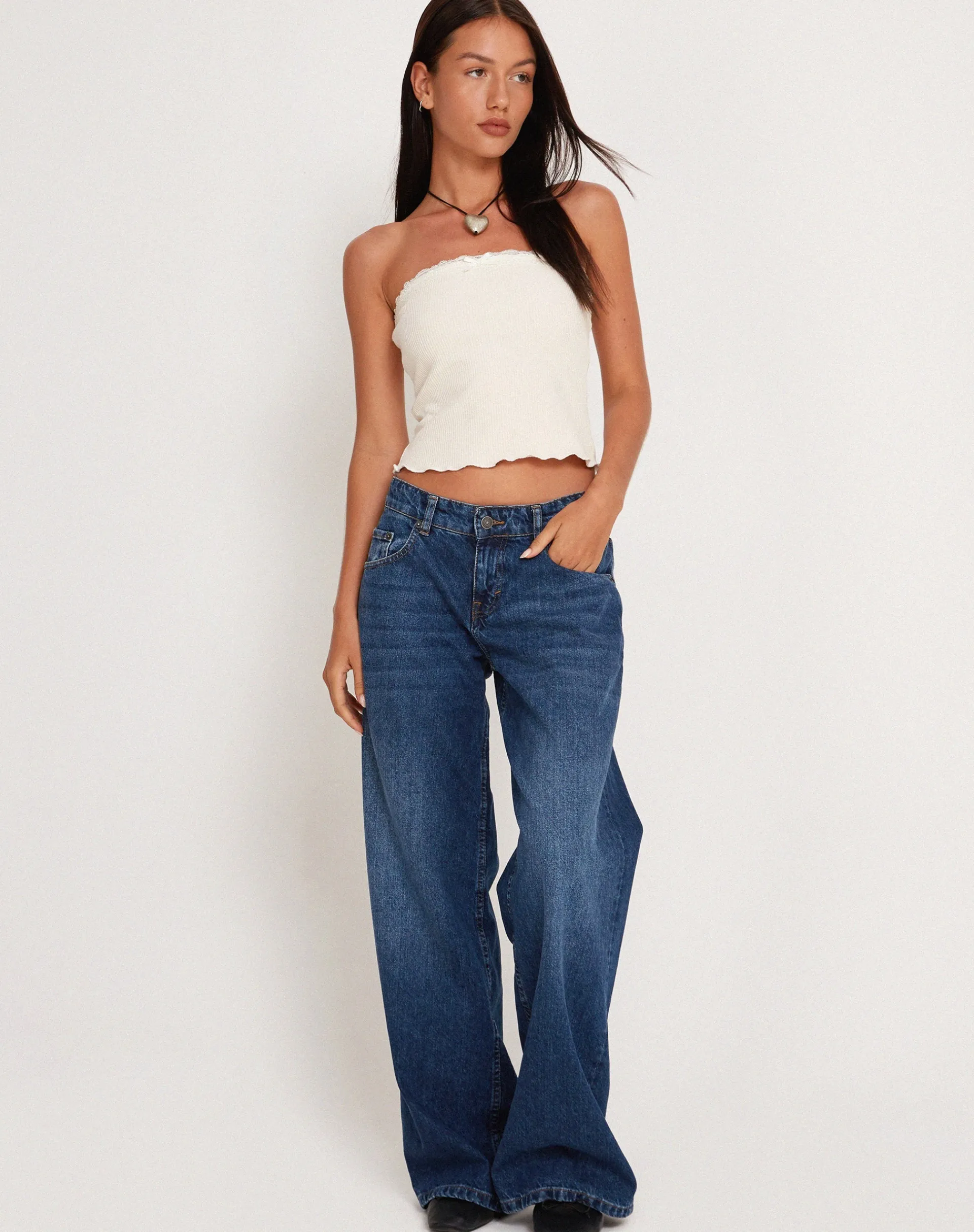 Motel Rocks Basics | Bandeau Tops-Ernie Bandeau Rib Top in ivory