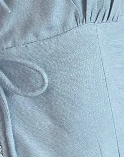 Motel Rocks Basic Tops | Vest Tops-Esau Tie Front Top in Private Slub Nantucket Blue PrivateSlubNantucketBlue