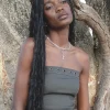 Motel Rocks Corset Tops | Bandeau Tops-Estel Eyelet Bandeau Top in Charcoal Grey