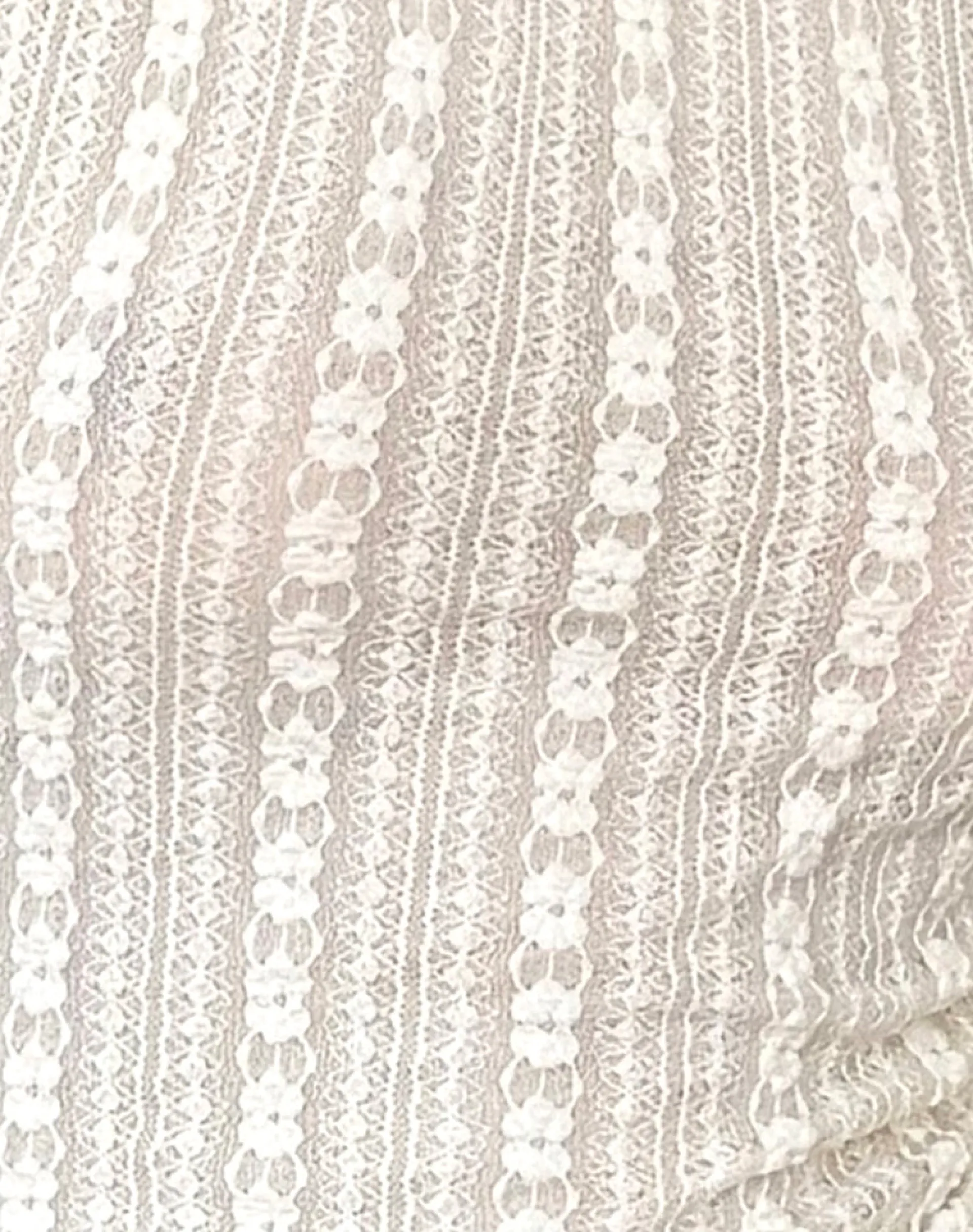 Motel Rocks Vest Tops | Lace Tops-Etta Double Layered Lace Vest Top in Cream